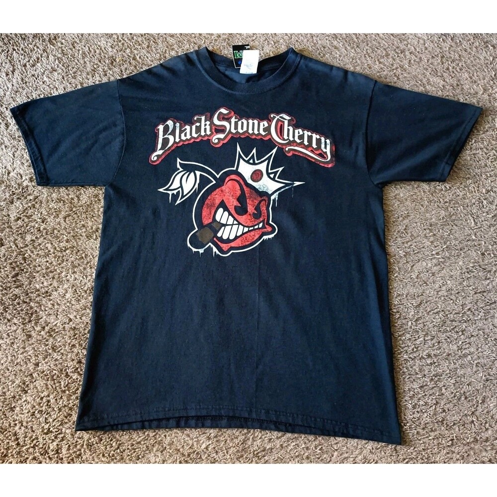 Vintage Black Stone Cherry Rock Band Graphic T-Shirt Men's Size Medium Black